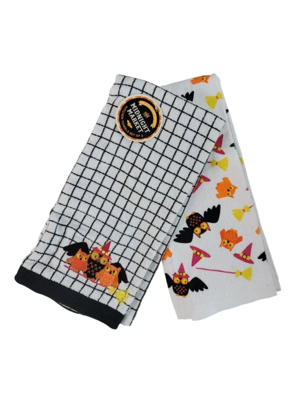 Kohl's Midnight Market Halloween Hand & Kitchen Towels Lot of 5 Towels NEW